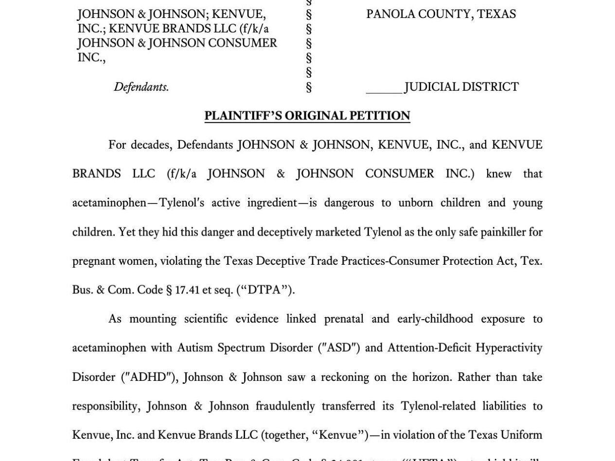 Texas sues Tylenol companies over autism claims